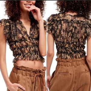 NWT Free People Making Me Smile Top in Night Combo